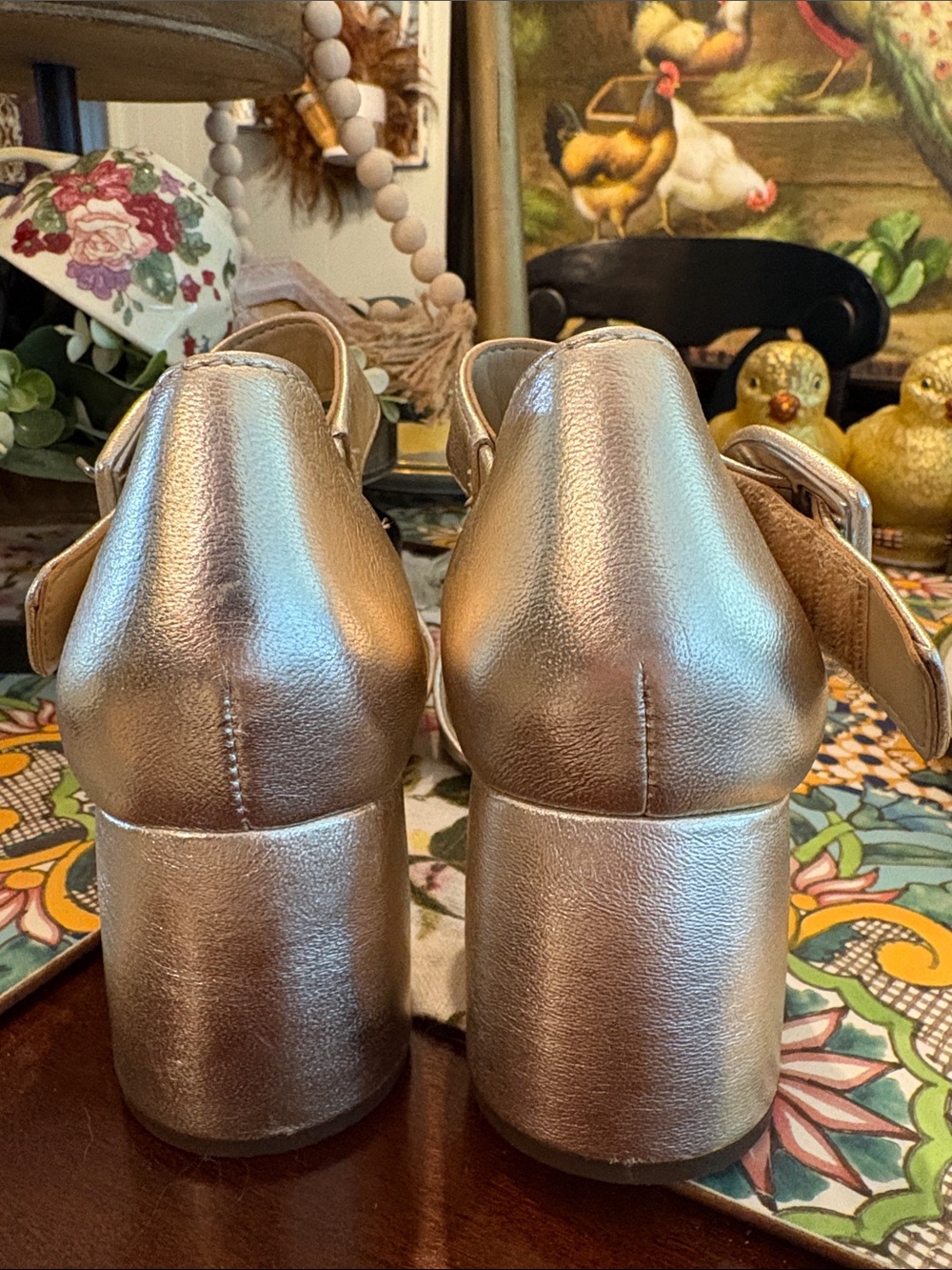 Vionic Metallic Silver Block Heel Sandals - Picture 5 of 12